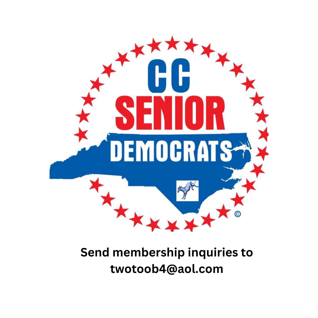 logo of Senior Democrats with State of North Carolina and CC Senior Democrats at top